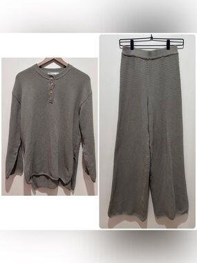 Park Adelyn Knit Sweater Set - Long Sleeve Top & Wide Leg Pants - Women’s Small